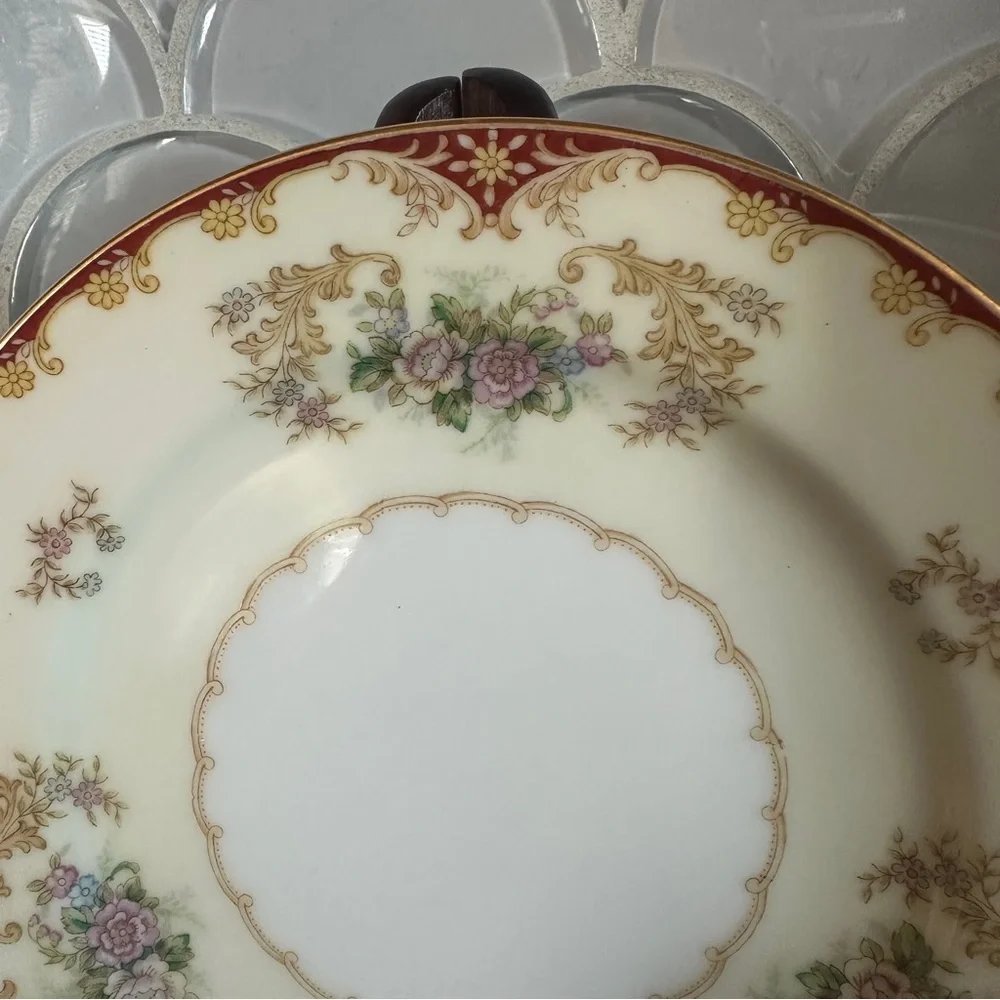 Noritake China Cardinal Rose 6 3/8” Plate Bread / Dessert Occupied Japan Vintage